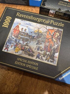 Ravensburger Black and Gold 1000-Piece Special Edition Winter Village Puzzle
